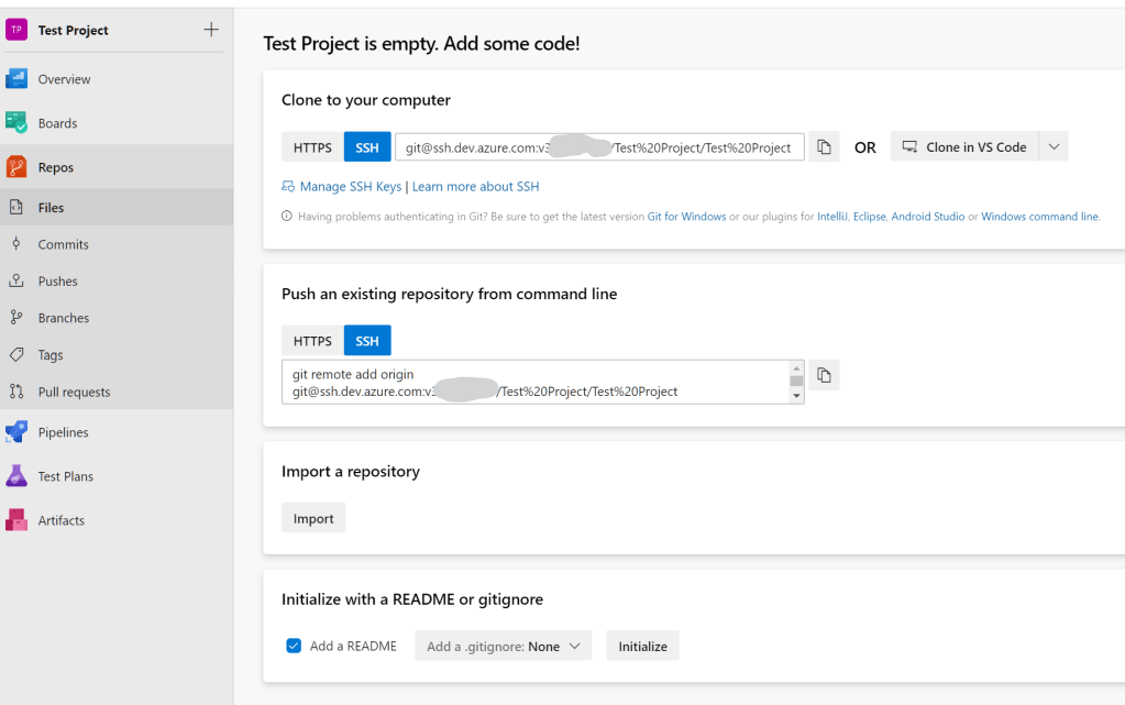 Creating a new code repo